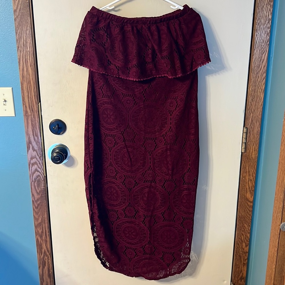 Maurice’s lace strapless dress